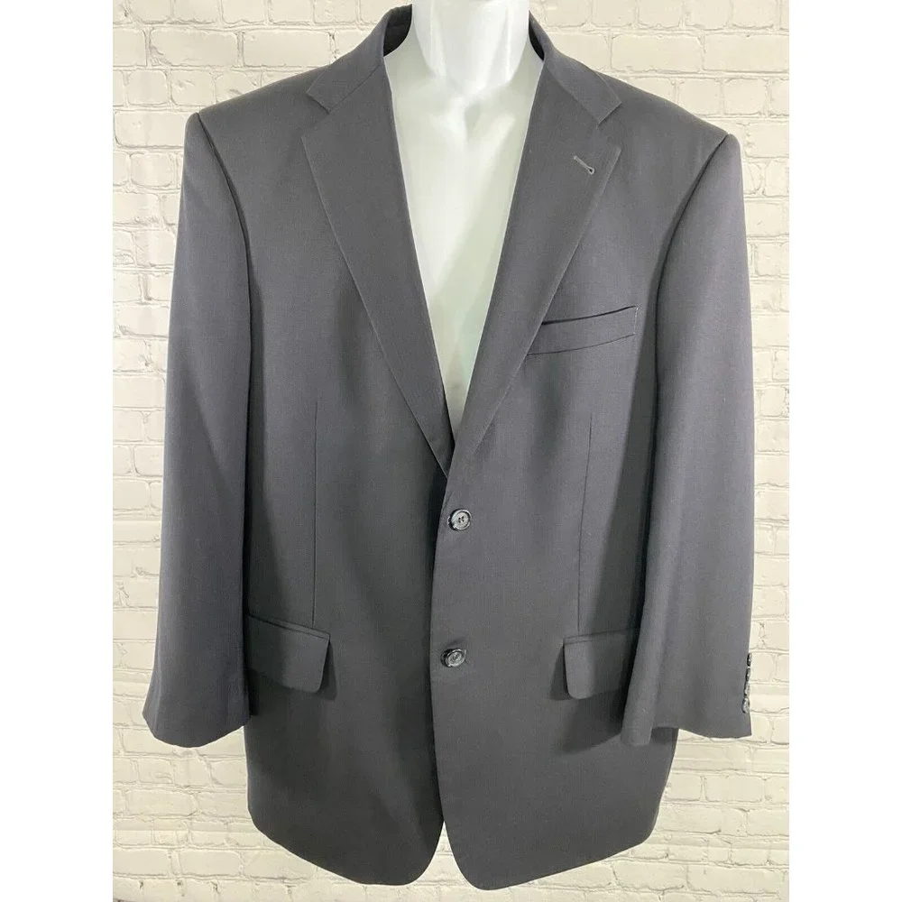 Chiarelli Traveler Dark Blue Wool Blend Two Button Blazer Jacket Size 46R *read